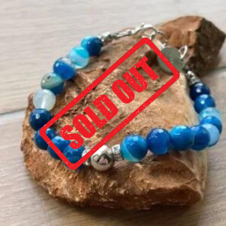 Bracciale Agata Blu e Argento 925