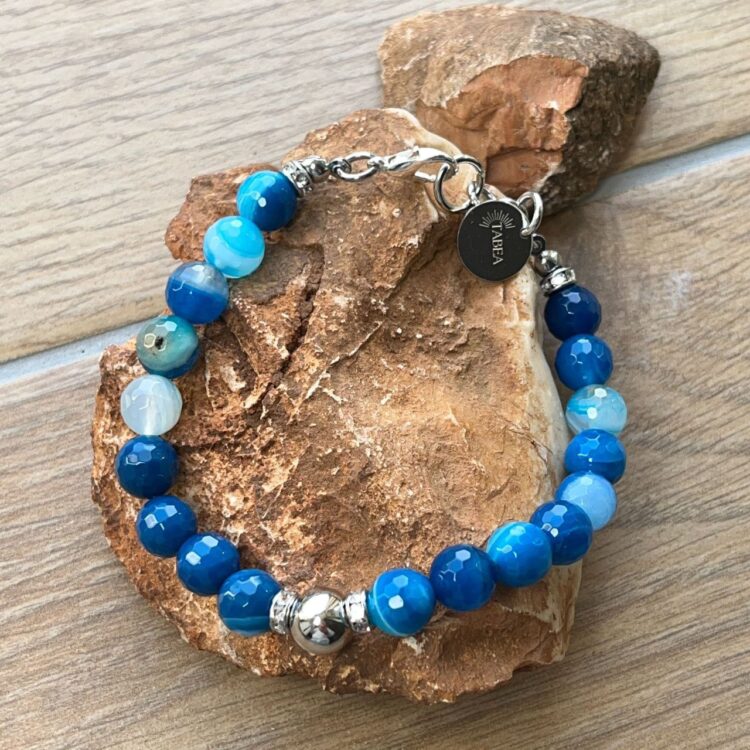 Bracciale Agata Blu e Argento 925